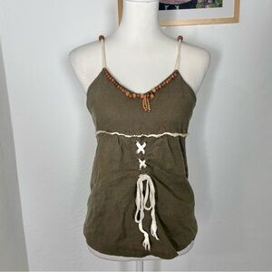 Y2k Beaded Corset Babydoll Top